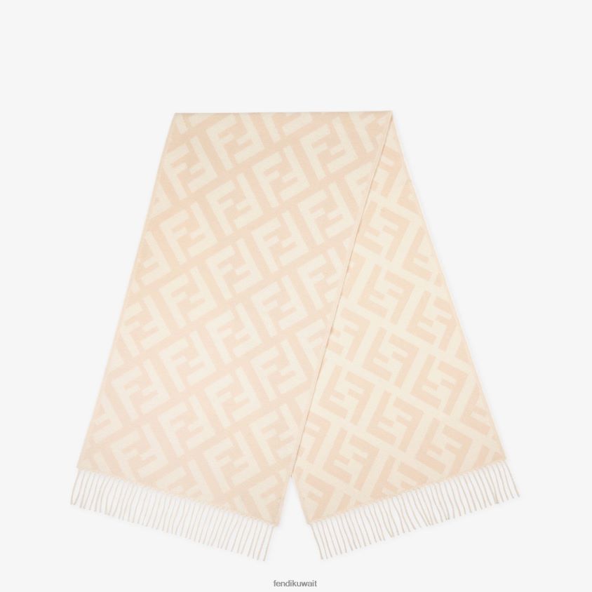 Fendi لون القرنفل نحيف وشاح من الكشمير الشاحب RTJZ400 مُكَمِّلات