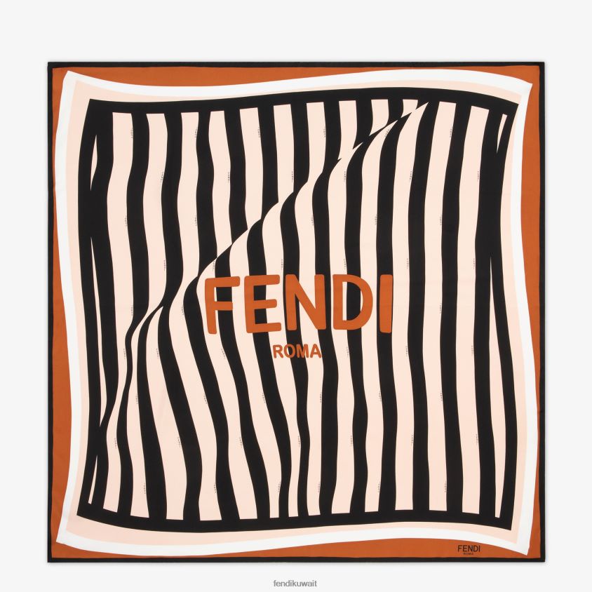 Fendi متعدد الألوان نحيف فولار الحرير RTJZ406 مُكَمِّلات