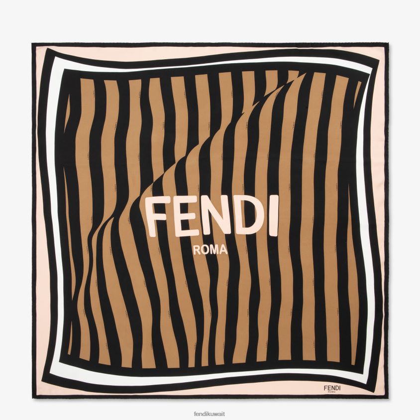 Fendi متعدد الألوان نحيف فولار الحرير RTJZ407 مُكَمِّلات
