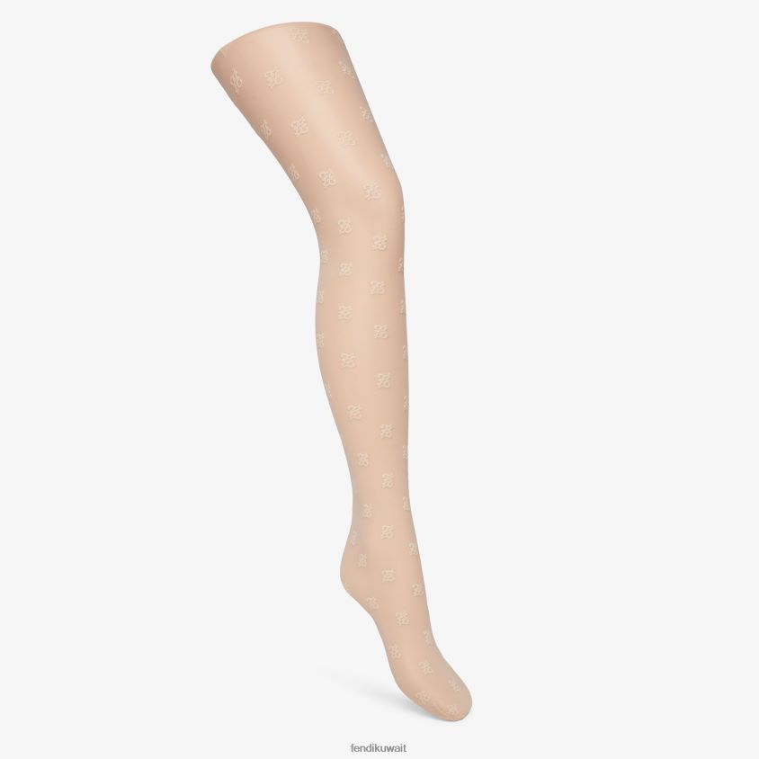 Fendi لون القرنفل نحيف جوارب طويلة من النايلون RTJZ438 مُكَمِّلات