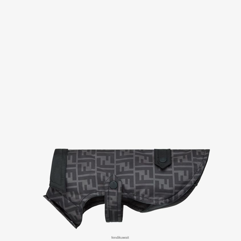 Fendi أسود رجال معطف كلب من النايلون RTJZ443 مُكَمِّلات