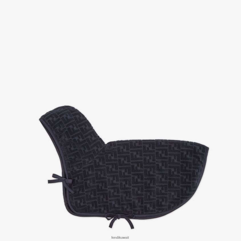 Fendi أسود رجال رداء حمام تيري RTJZ487 مُكَمِّلات