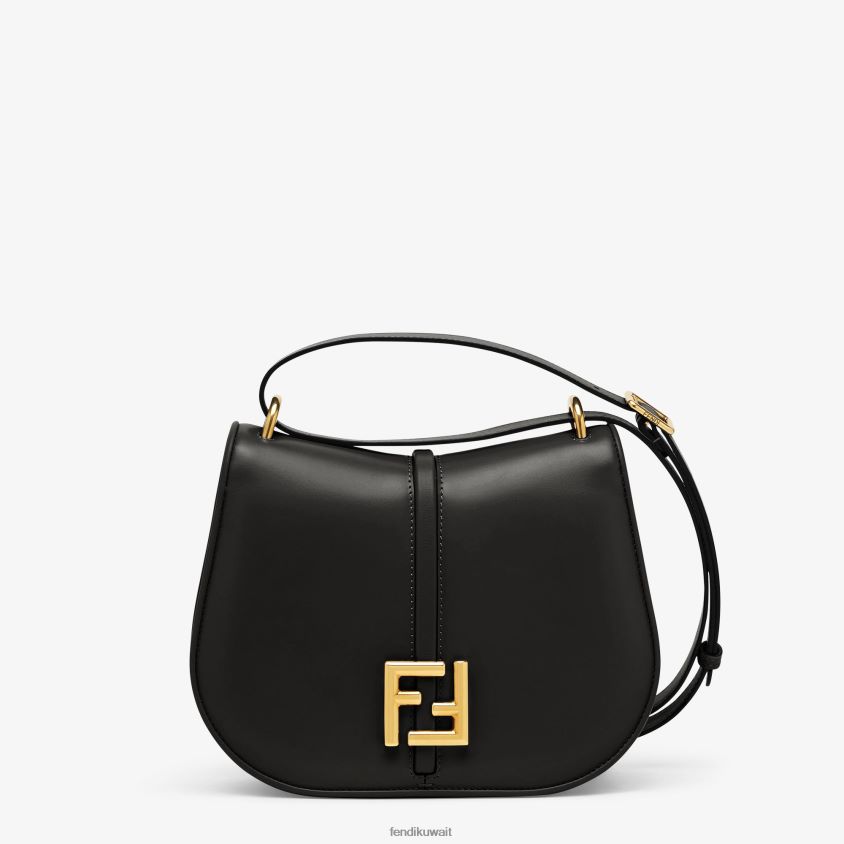 Fendi أسود نحيف حقيبة جلدية ناعمة وكاملة الحبوب RTJZ520 مُكَمِّلات