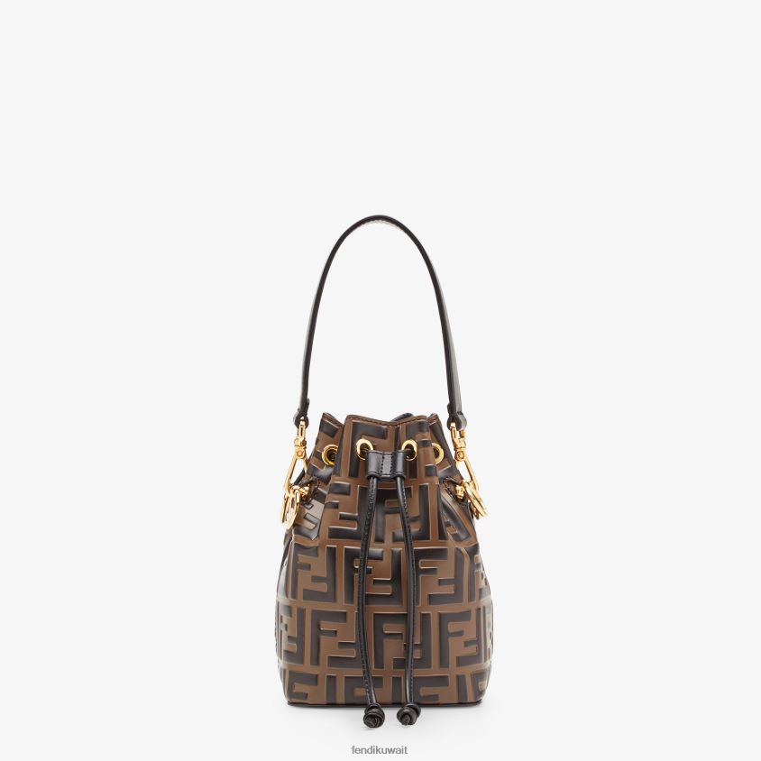 Fendi بني نحيف حقيبة جلدية صغيرة RTJZ546 مُكَمِّلات