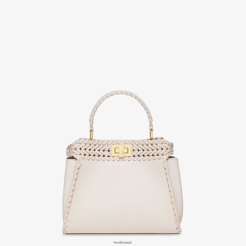 Fendi لون القرنفل نحيف حقيبة من جلد الكاميليا مع خيوط متطابقة RTJZ552 مُكَمِّلات