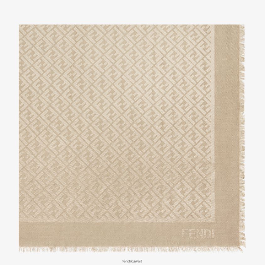 Fendi لون القرنفل نحيف حمامة الحرير والصوف شال RTJZ56 مُكَمِّلات
