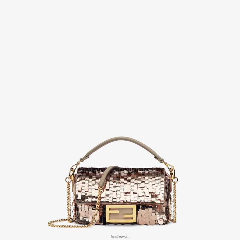 Fendi رمادي نحيف حمامة الترتر وحقيبة جلدية RTJZ590 مُكَمِّلات