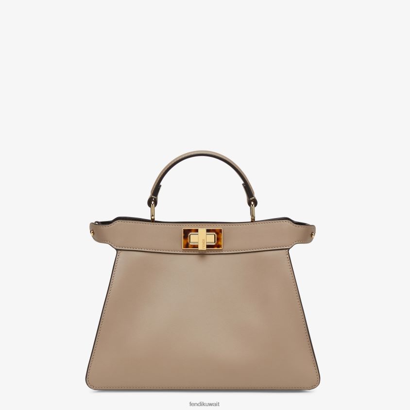 Fendi اللون البيج نحيف حقيبة جلد حمامة RTJZ609 مُكَمِّلات
