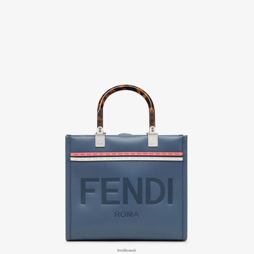 Fendi أزرق نحيف متسوق جلدي صغير بأشعة الشمس RTJZ644 مُكَمِّلات
