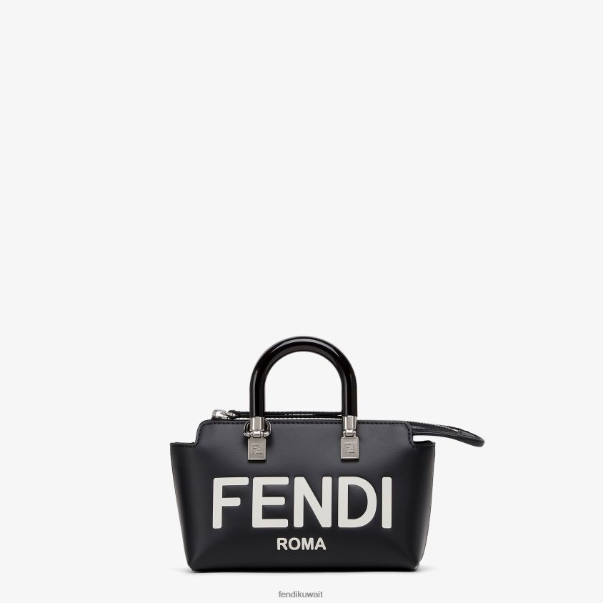 Fendi أسود نحيف حقيبة بوسطن صغيرة من الجلد RTJZ677 مُكَمِّلات