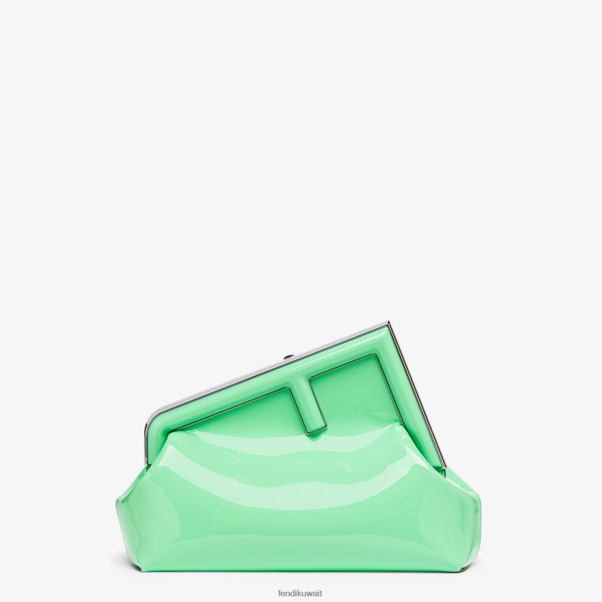 Fendi أخضر نحيف حقيبة جلدية براءات الاختراع RTJZ711 مُكَمِّلات