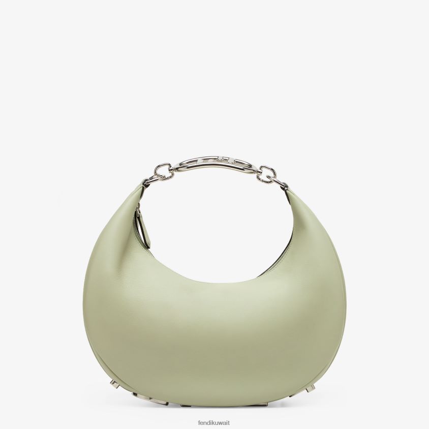 Fendi أخضر نحيف حقيبة جلدية متوسطة الحجم RTJZ715 مُكَمِّلات