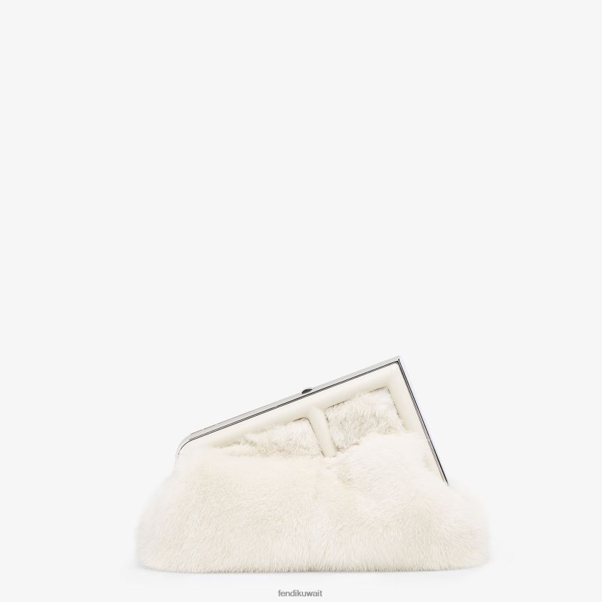 Fendi أبيض نحيف حقيبة المنك RTJZ738 مُكَمِّلات