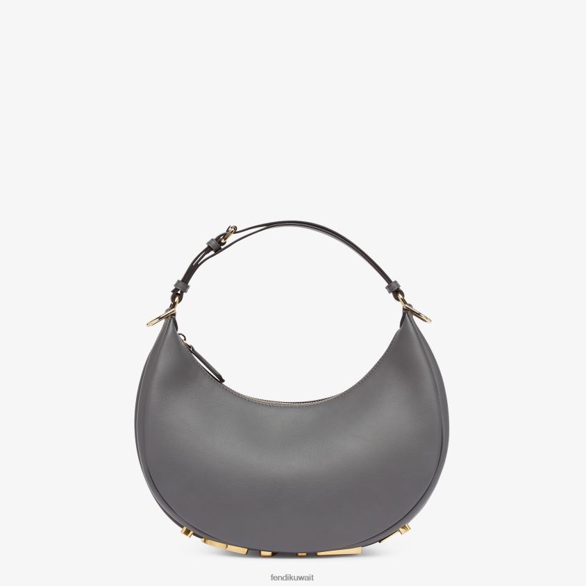 Fendi رمادي نحيف رسوم بيانية حقيبة جلدية صغيرة RTJZ832 مُكَمِّلات