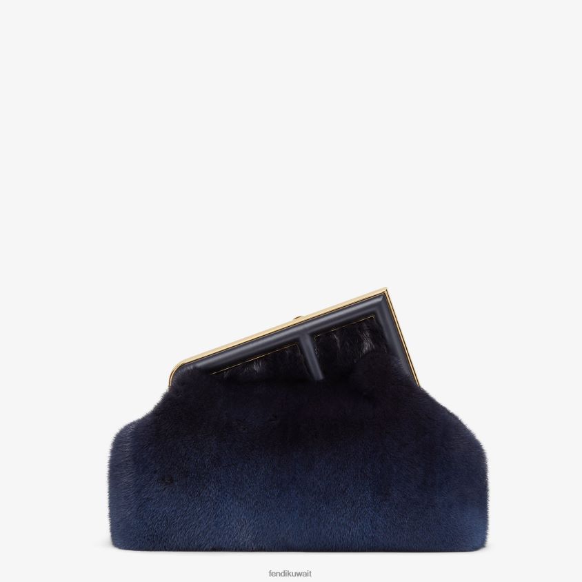 Fendi أزرق نحيف حقيبة المنك RTJZ835 مُكَمِّلات