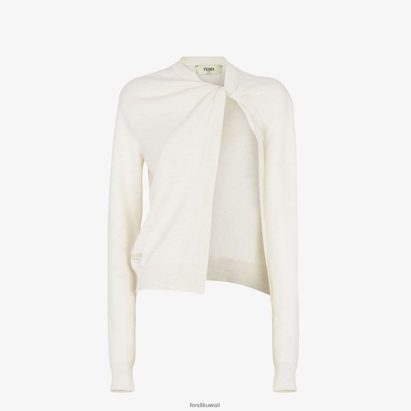 Fendi أبيض نحيف سترة من الصوف RTJZ924 ثياب