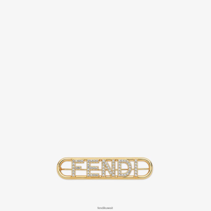 Fendi ذهب نحيف colobrooch RTJZ1729 مجوهرات