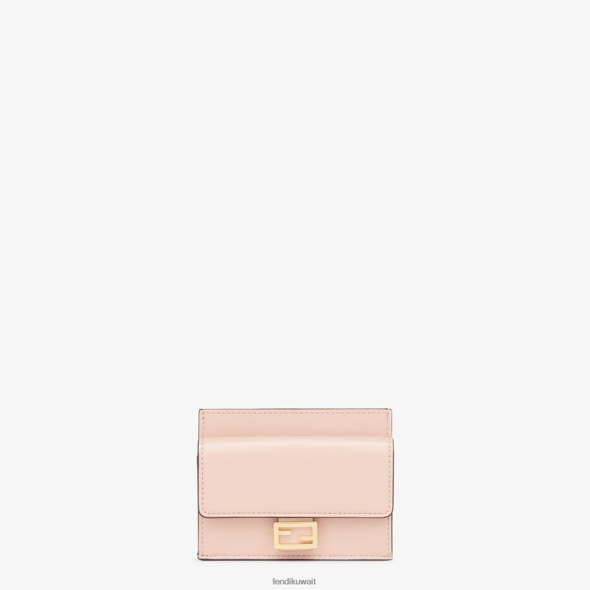 Fendi لون القرنفل نحيف حامل بطاقة جلد نابا ff RTJZ1523 مُكَمِّلات