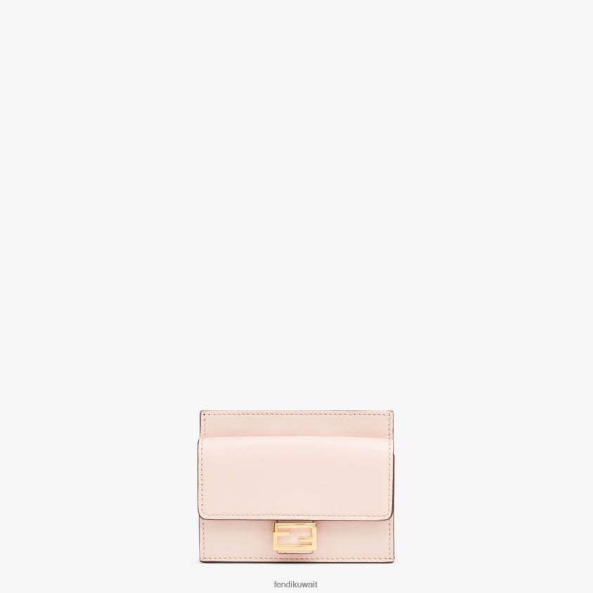 Fendi لون القرنفل نحيف حامل بطاقة جلد نابا ff RTJZ1544 مُكَمِّلات