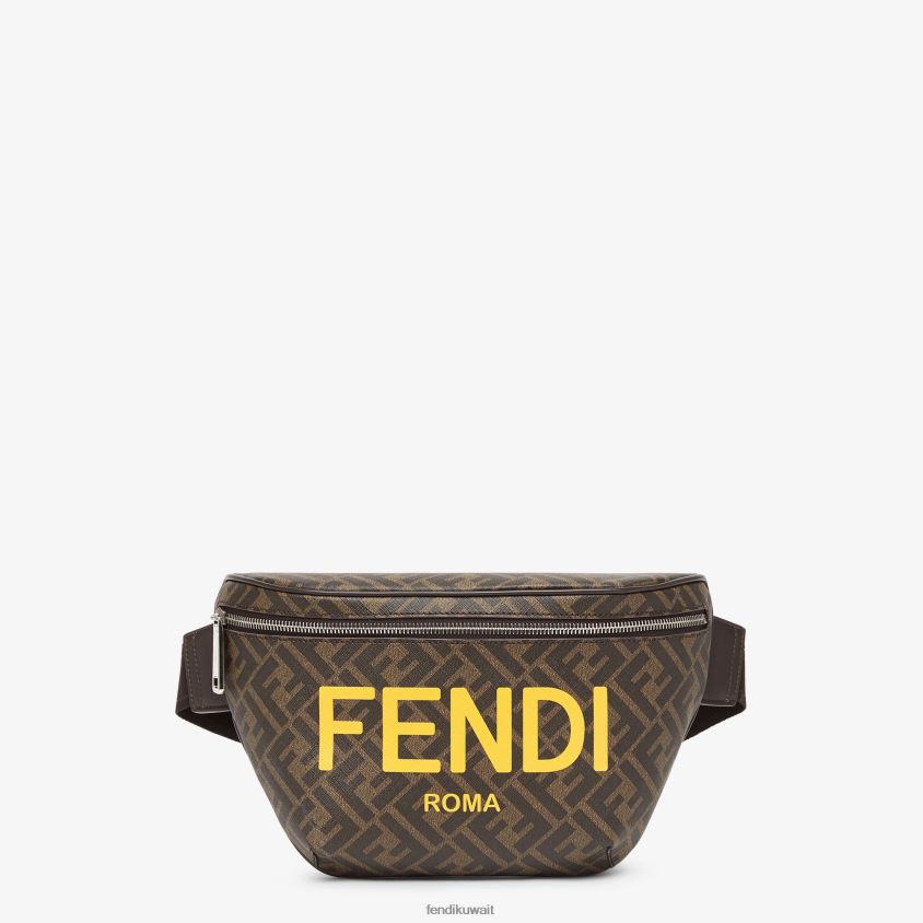 Fendi بني رجال حقيبة بحزام من القماش ff RTJZ1857 مُكَمِّلات