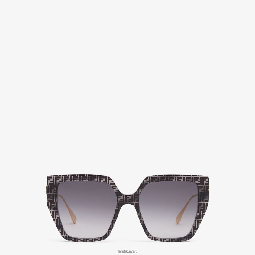 Fendi رمادي نحيف النظارات الشمسية هافانا ff خلات RTJZ293 مُكَمِّلات