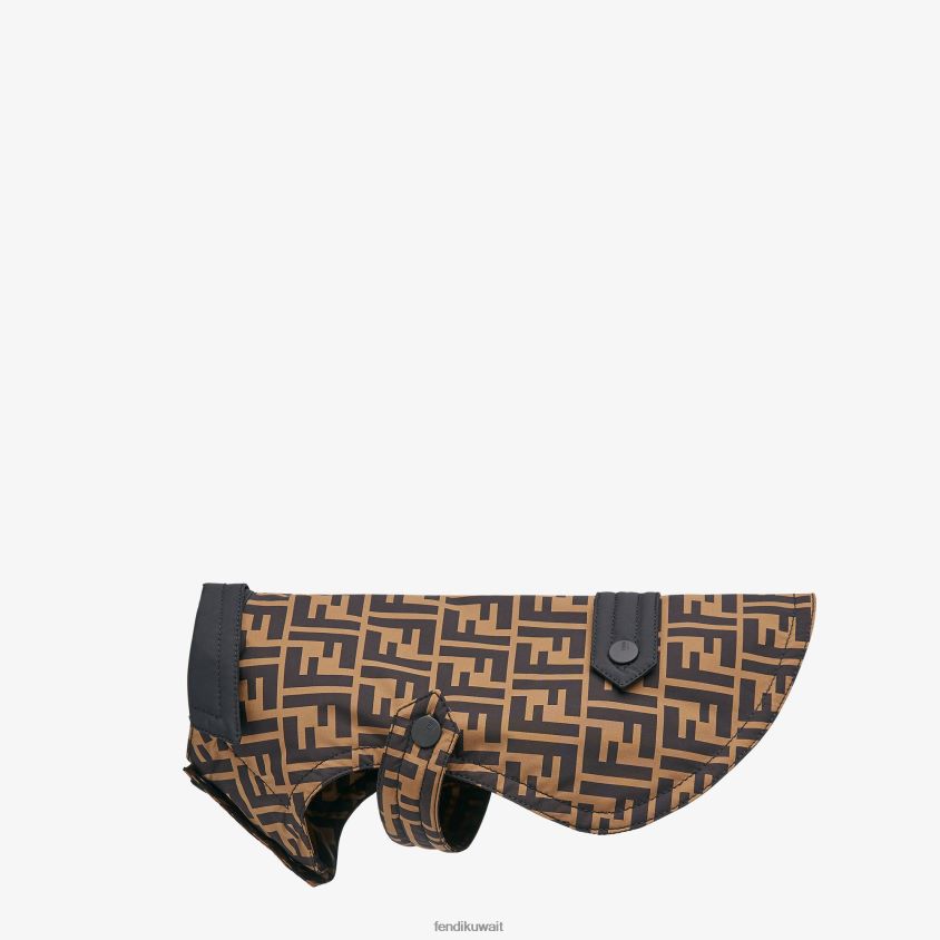 Fendi بني رجال معطف الكلب من النايلون ff RTJZ452 مُكَمِّلات