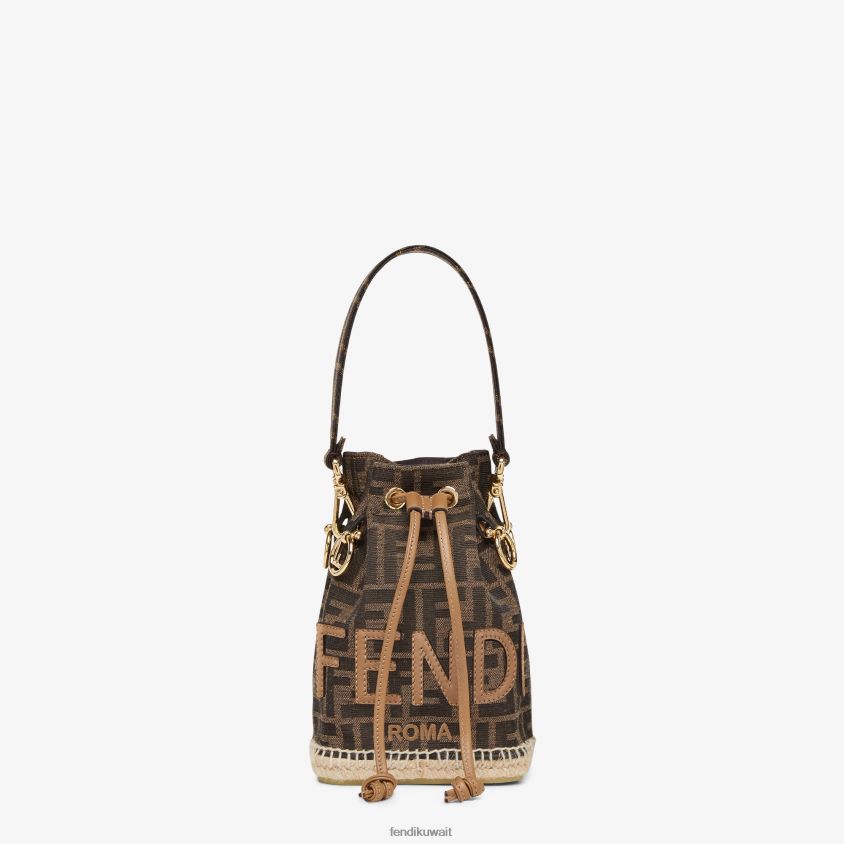 Fendi بني نحيف حقيبة قماش صغيرة ff RTJZ639 مُكَمِّلات