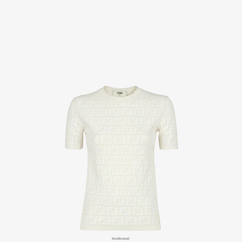 Fendi أبيض نحيف ff سترة فيسكوز RTJZ933 ثياب